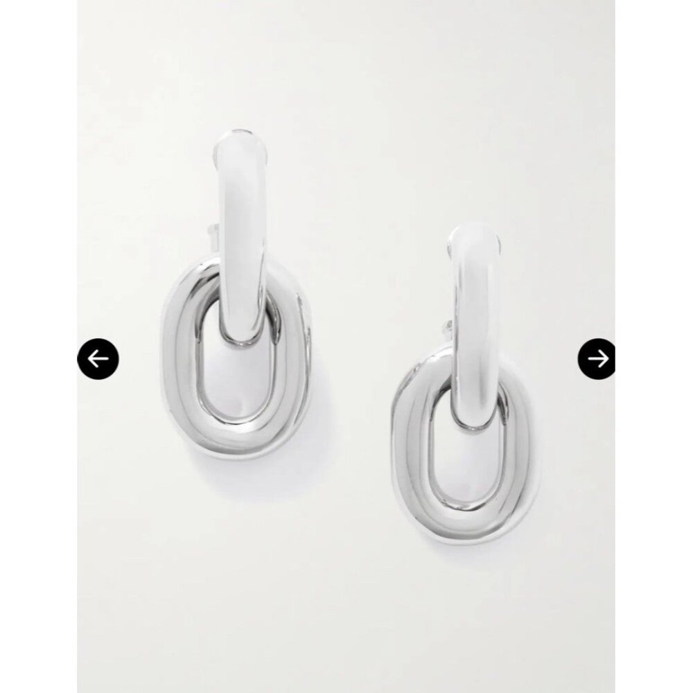 RABANNE XL Link Hoop Earrings Silver - Picture 5 of 6